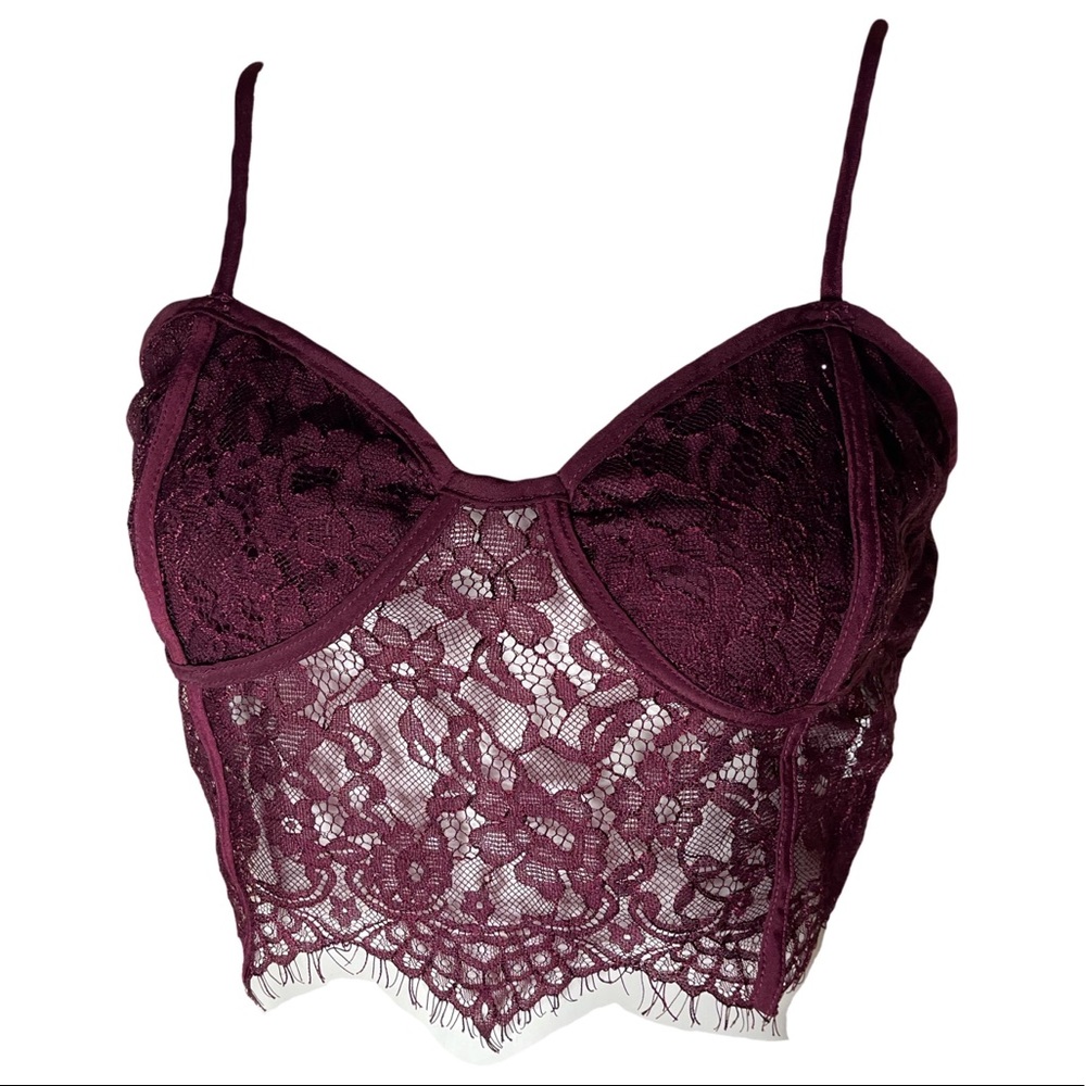 🖤Burgundy Lace Bralette - Size L